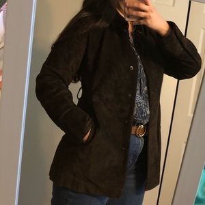 Banana Republic brown suede trench jacket